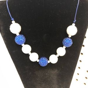 Blue & white handmade necklace